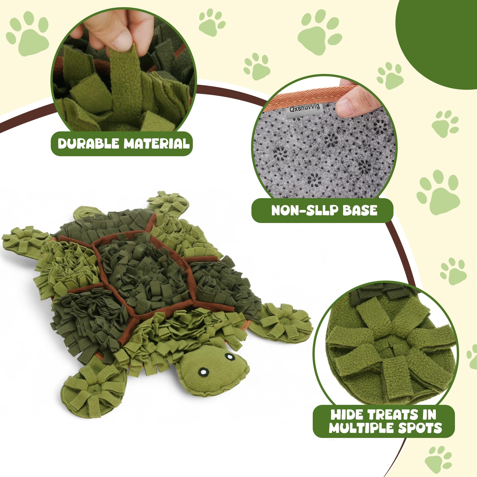 Tappetino da fiuto per cani, design tartaruga, 70 x 57 cm, grande tappetino per il fiuto per cani, tappetino per cibo per cani con alimentazione lenta, arricchimento mentale per stimolazione