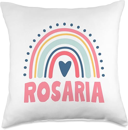 Rosaria Name Custom Woman Myth Legend Pink Birthday Party Throw Pillow, 18x18, Multicolor