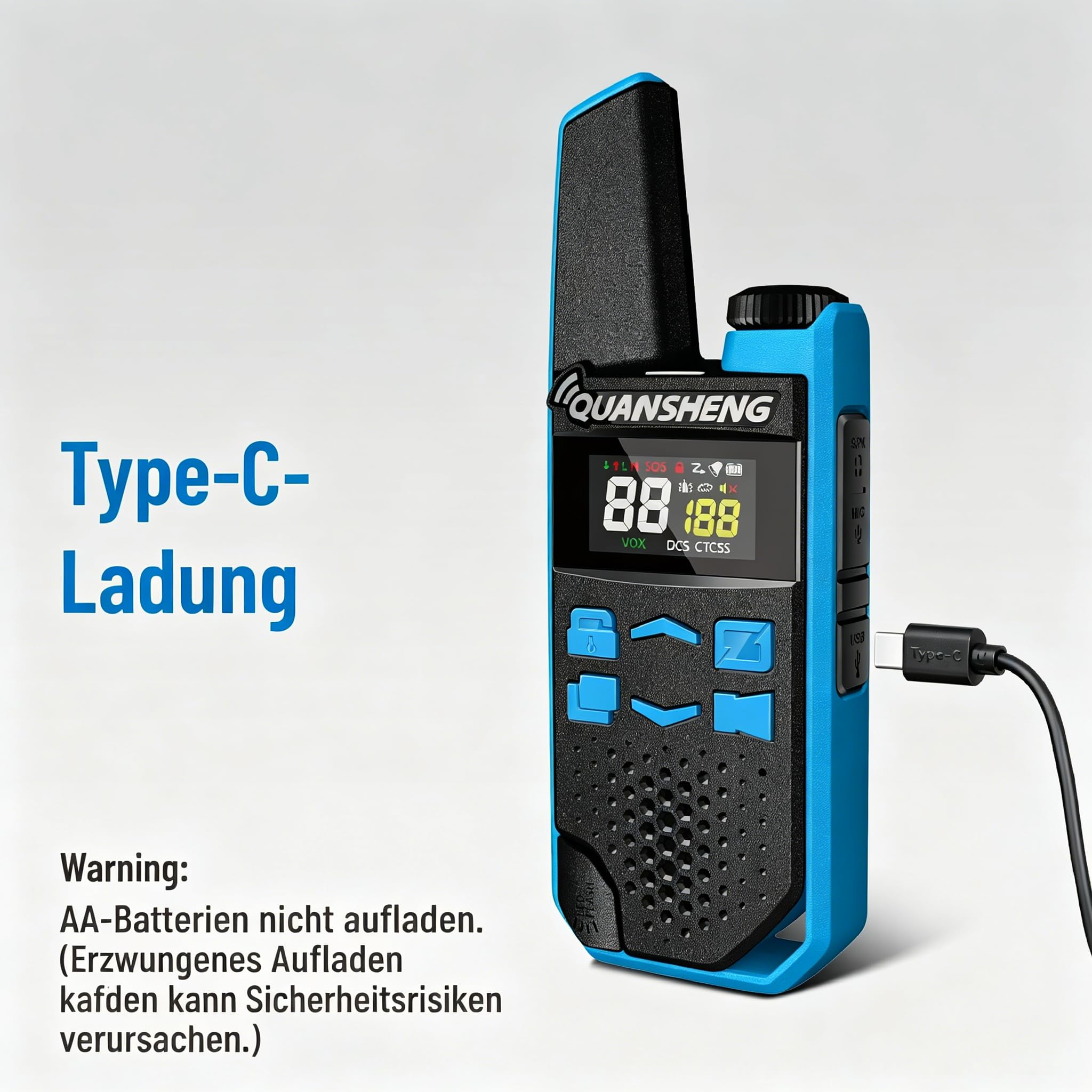 HYS Quansheng TG-FR1, Talkie Walkie PMR 446 Professionnel, 16 canaux