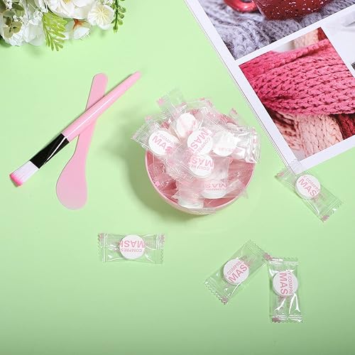 Miniatura 4 de FRCOLOR 100 piezas de máscara facial comprimida hoja de bricolaje máscara facial de papel algodón cuidado de la piel hoja de máscara para mujeres