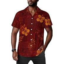 Men's Short Sleeve Button Down Shirts Graphic Print Streetwear Polyester Summer Beach Shirt