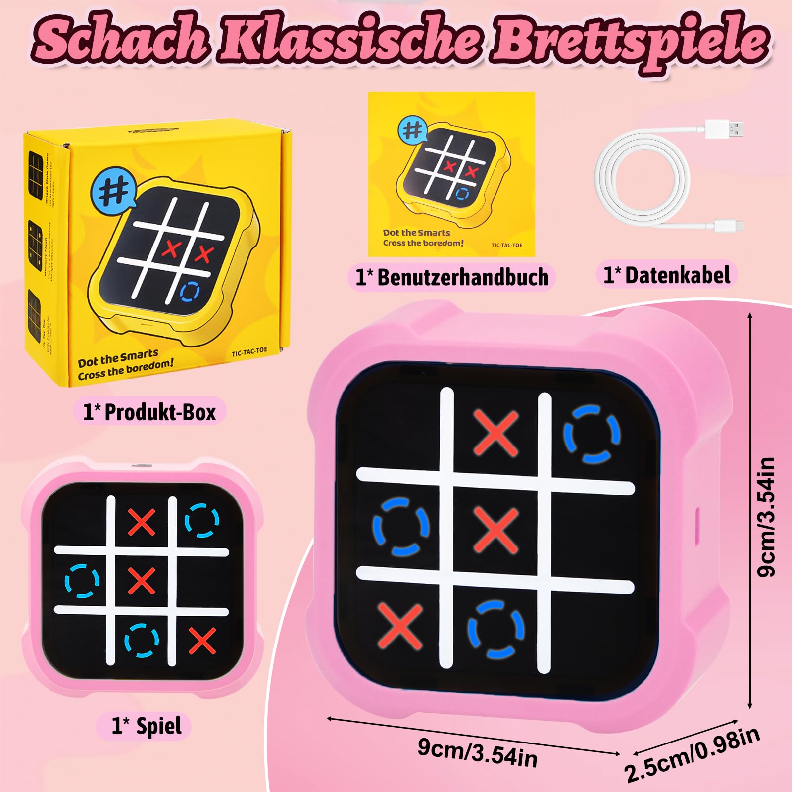 Gioco Elettronico, Portatili Giochi di Puzzle Smart Games per bambini, 1/4 Giocatori Giochi Per Famiglie Scacchiera Gioco Digitale, Giocattoli Fidget Portatili Educativi Da Viaggio.