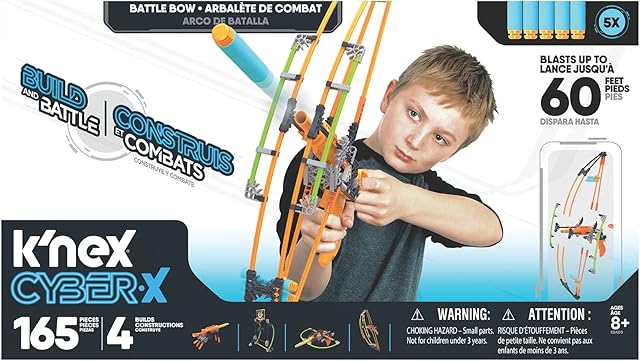 K'NEX Cyber-X Battle Bow Building Set, Educational Toys for Boys and Girls, 165 Piece Stem Learning Kit, Engineering for Kids, Fun and Colourful Building Construction Toys for Children Aged 8 +