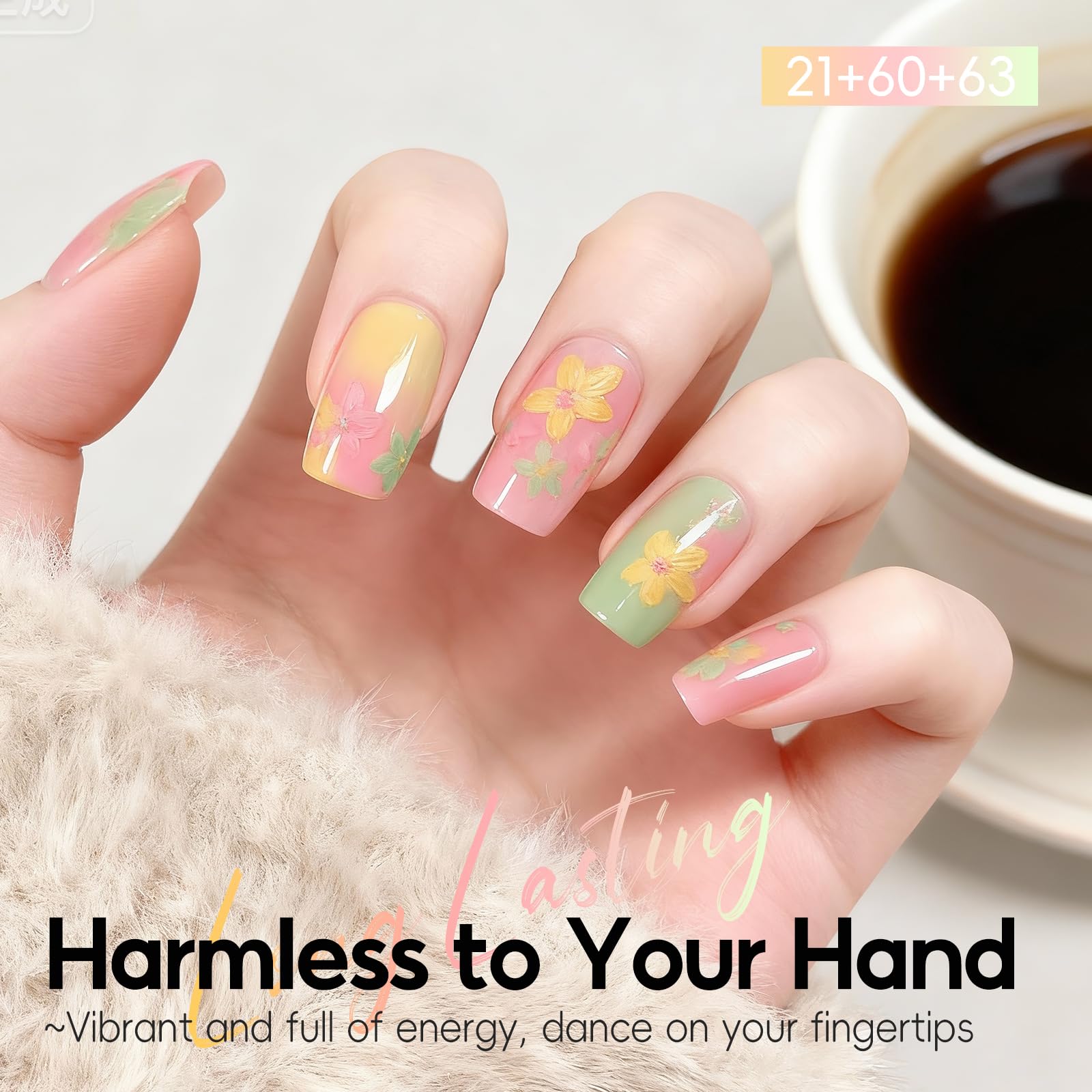 PEACECOLOR Gradient Painting Gel Nail Polish Set, 9 Colors Ombre Gel White Pink Red Yellow Spring Summer Color with Nail Sponges Metal Grabber French Manicure DIY Nail Art