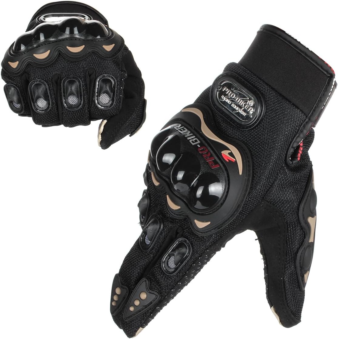 GES Men Outdoor Motorbike Waterproof Gloves, Motorcycle Gloves, Full Finger Touch Screen Racing Motocross Gloves