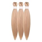 Ash Blonde Braiding Hair Pre Stretched 16 Inch for Knotless Braids 24/613 Mix Synthetic Box Braiding Hair for Women