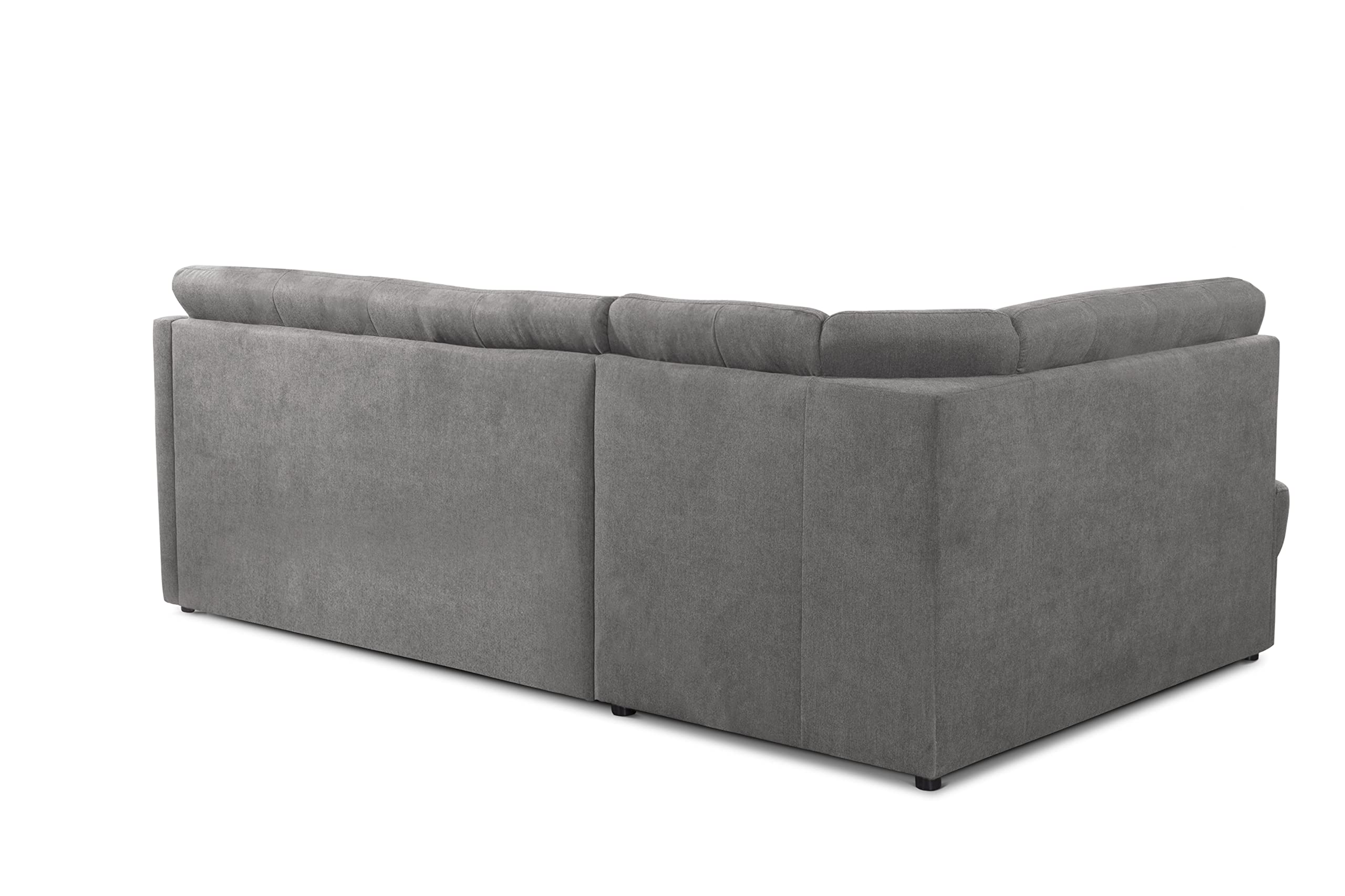 Cavadore Ecksofa Paris mit Federkern / Kleines L-Sofa mit Ottomane / 243 x 87 x 155 / Grau