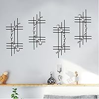 Vista 1 de ZEXUIRU Juego de 4 piezas de arte de pared de metal con diamantes de imitación, decoración de pared abstracta de hierro con diamantes de imitación