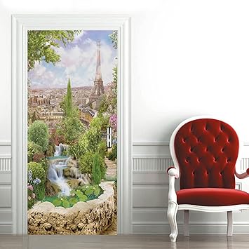 Amazon Co Jp ドアの壁画 ドアステッカー 3d ウォールステッカー ステッカードア だまし絵シール 隠し部屋 部屋の壁紙 インテリア Diy 壁画寝室家の装飾ポスターpvc防水 サイズ 77x0cm エッフェル塔 Diy 工具 ガーデン
