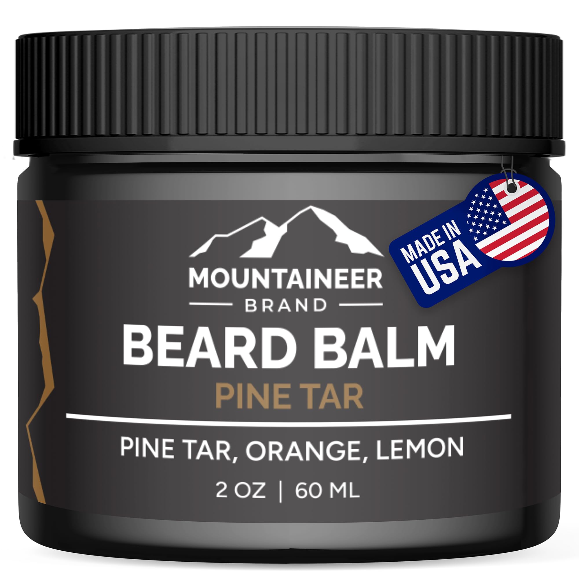 Mountaineer Brand Beard Balm for Men | All Natural Leave-In Conditioner to Moisturize Dry Itchy Skin | Beard Butter Hydrates, Softens and Tames Flyaway Hair | Adds Shine | Pine Tar Scent 2oz