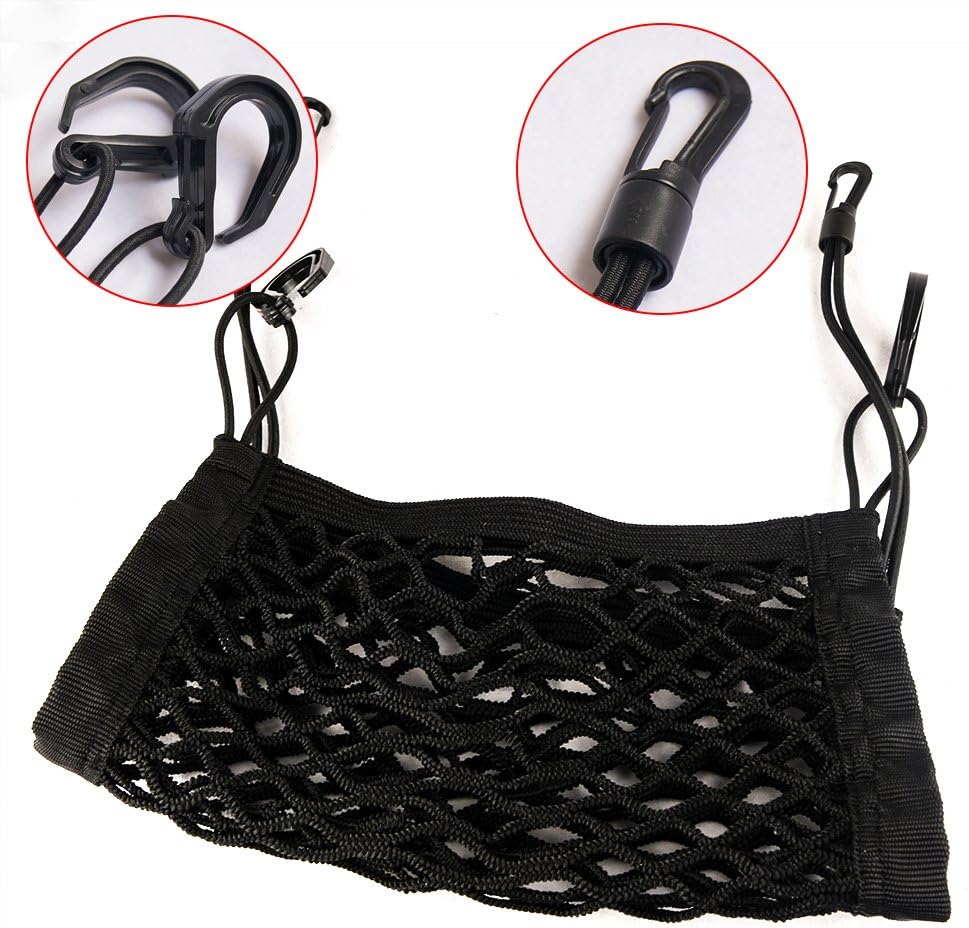 MICTUNING Universal Car Seat Storage Mesh/Organizer - Mesh Cargo Net Hook Pouch Holder for Bag Luggage Pets Children Kids Disturb Stopper