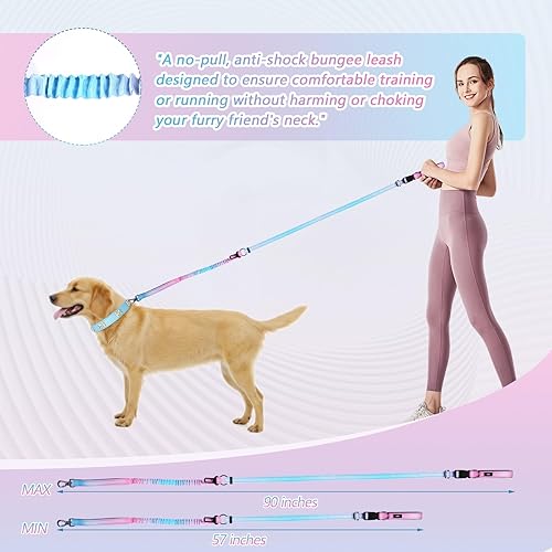 Miniatura 6 de Correa elástica para perro de alta resistencia manos libres, correa de cintura para correr sin tirones para caminar, entrenar con cinturón de