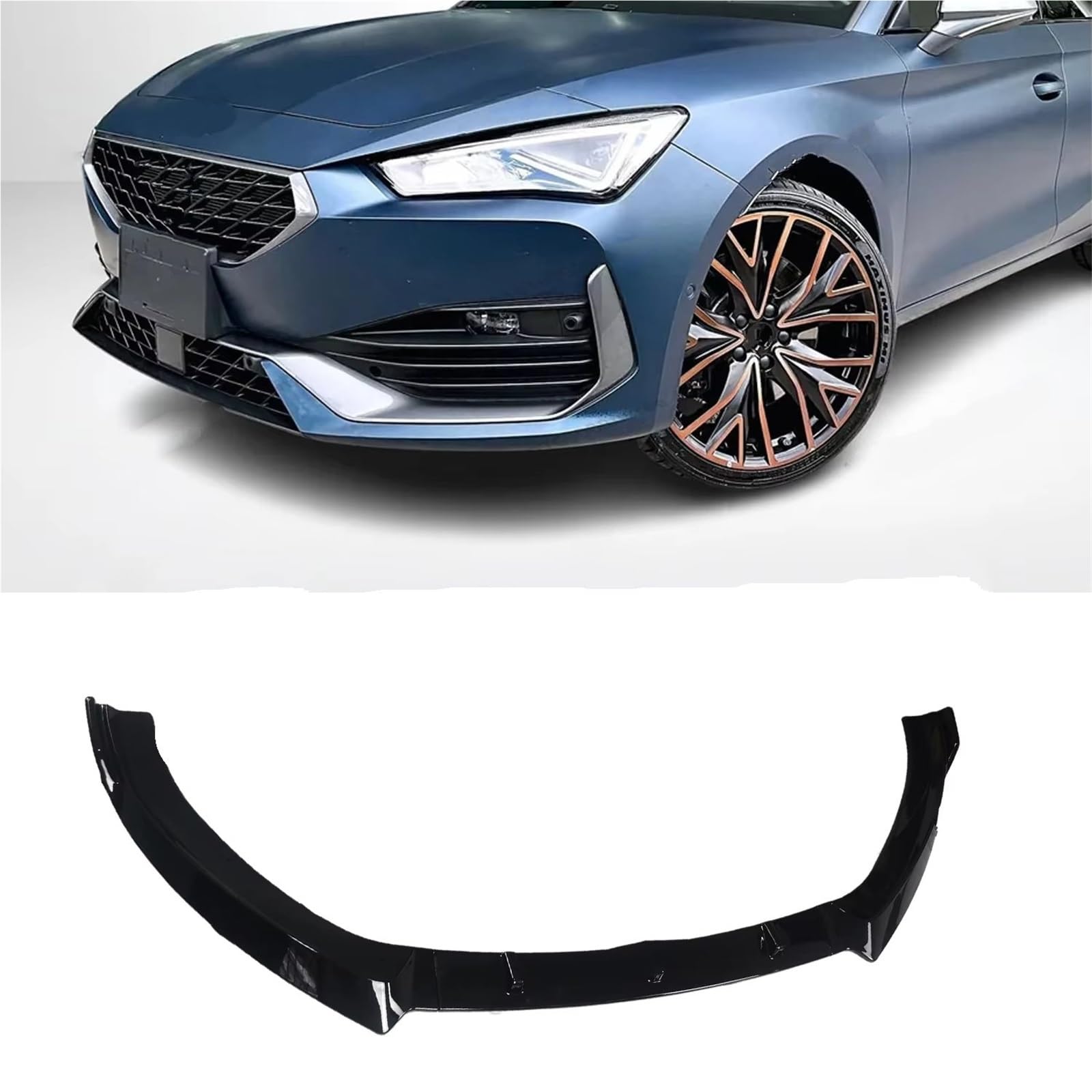 Parachoques Delantero Coche Spoiler Separador Alerón Parachoques Delantero Negro Brillante para Seat para Cupra para Leon MK4 2021-2024 Kits Carrocería Pre-Facelift Kit lip