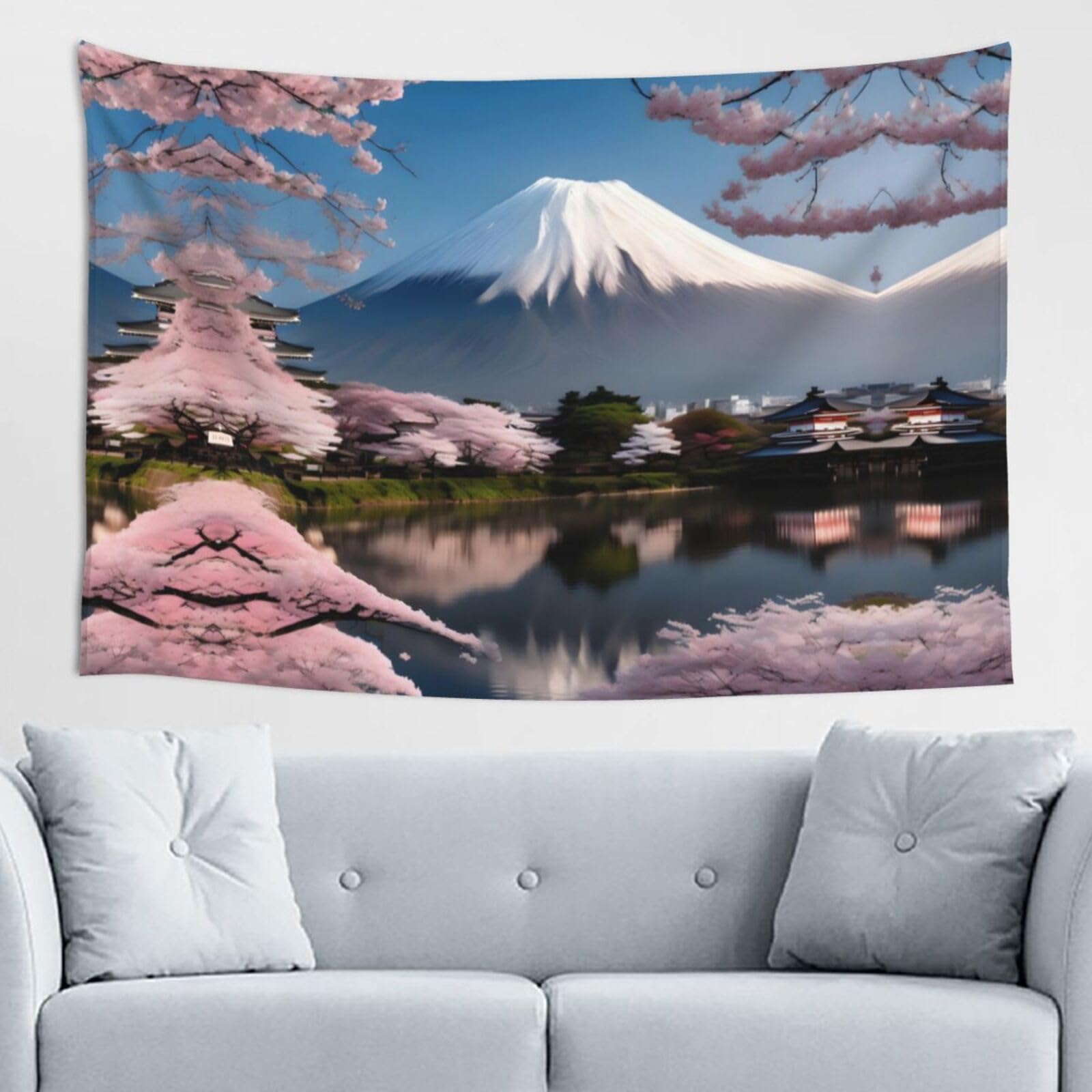 ZZYYDS Mt. Fuji in early spring Wall Decor Tapestry 60x40in, Wall Hanging, Home Decor, Dorm Decor, Porch Tapestry, etc.
