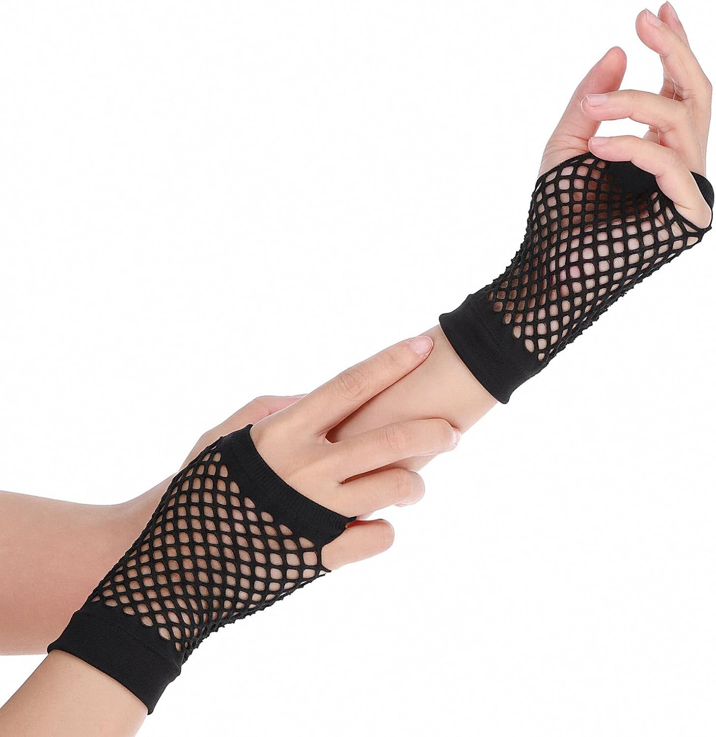 80s Fancy Dress Costume Accessories, 1980Women Headband Errings Fishnet Glove Necklace Bracelet Leg Warmer Party Outfit - Image 3