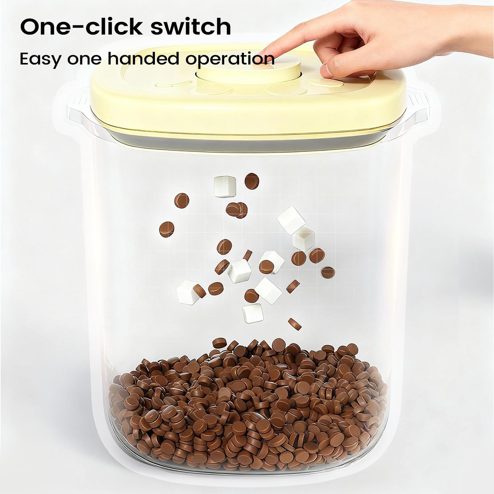 Contenitore Stoccaggio Cibo per Cani Antipolvere Sigillato Sottovuoto | Recipiente Mangime Gatto Cucciolo Coniglio Topi Cucina Riso Cereali Farina Soia Casa Snack Ermetico Antiumidità