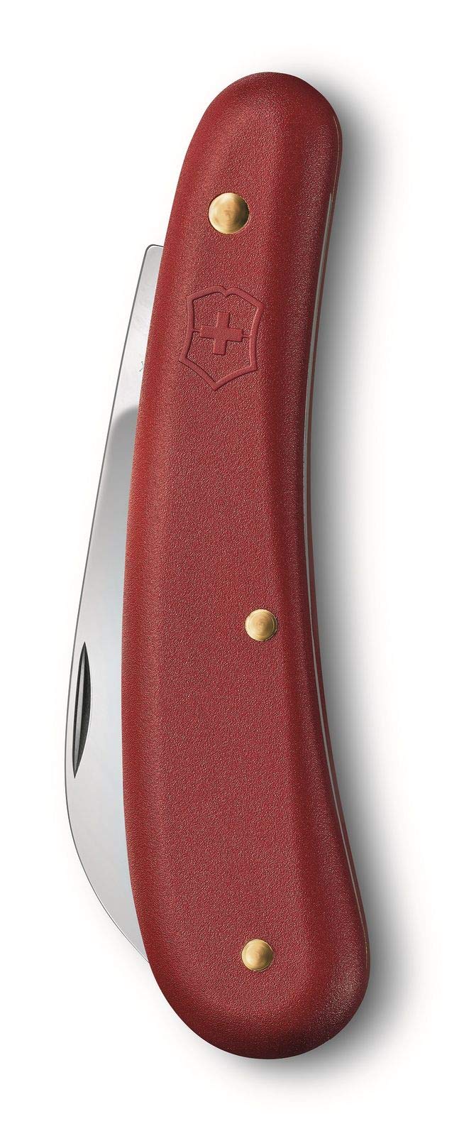 Victorinox Hakenmesser S, Gartenmesser mit Gebogener Klinge, für Gartenarbeiten, Rostfreier Stahl, Rot