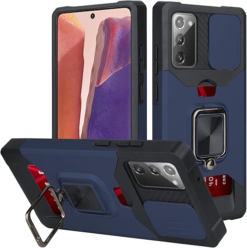 Miniatura 1 de OOK Funda compatible con Samsung Galaxy Note 20 con agarre de soporte, protección deslizante de cámara, soporte magnético para automóvil, diseño de