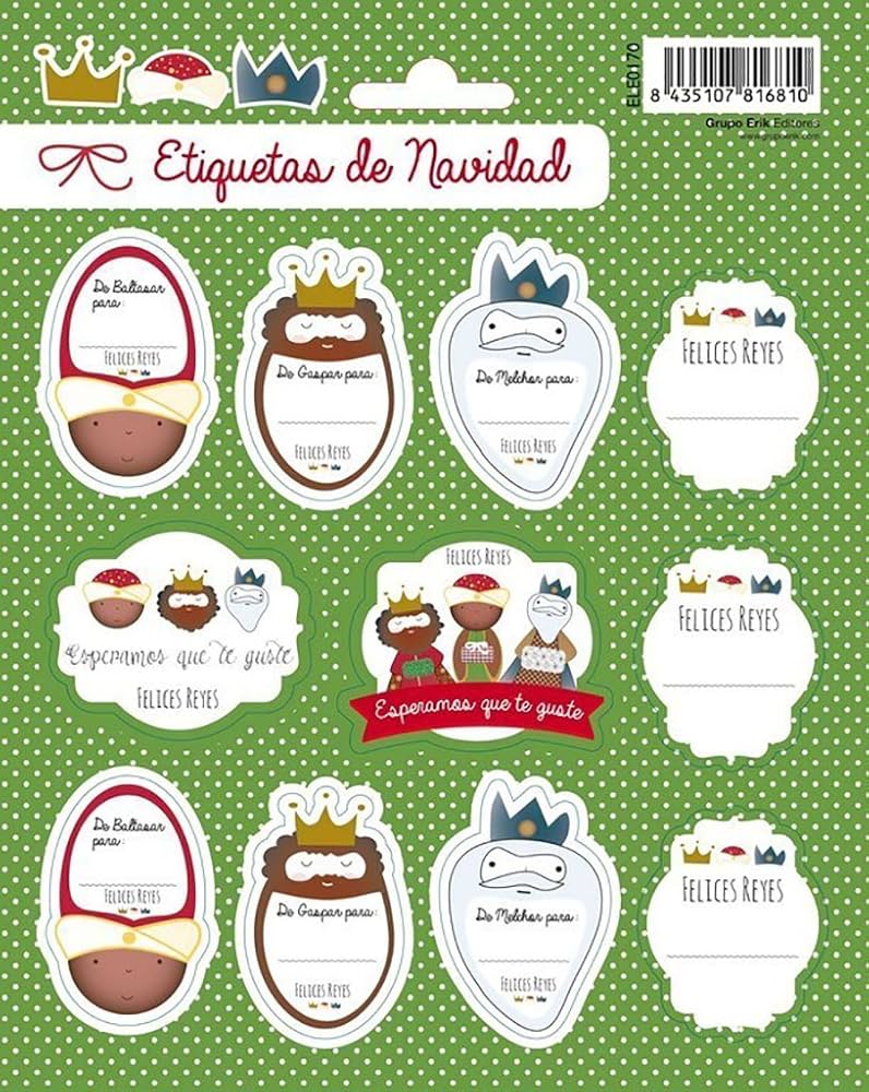 Grupo Erik Happy Christmas Labels | Sticky Labels | Food Labels