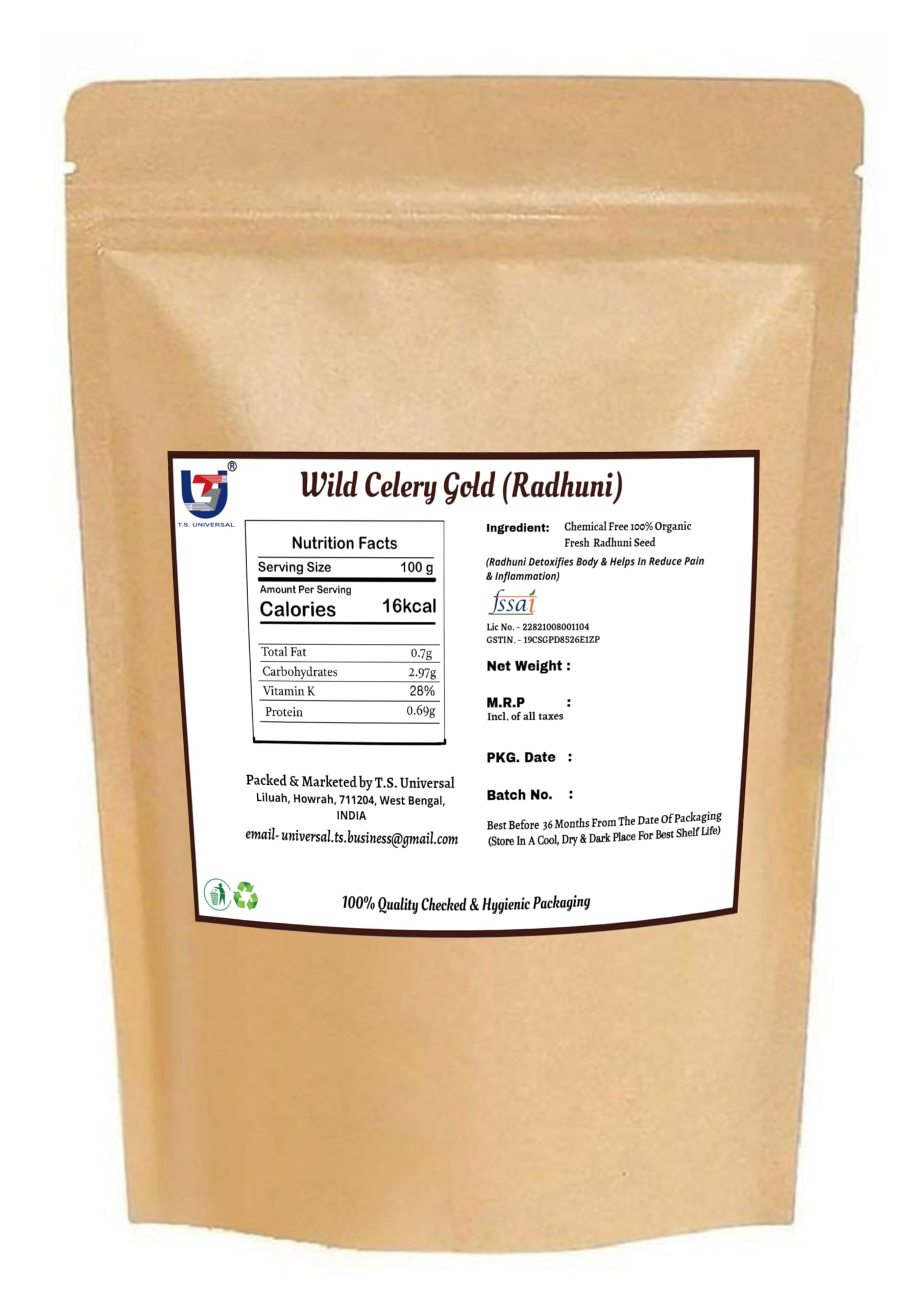 T.S. Universal Wild Celery Gold (Radhuni) Combo/Special Bengali Masala/Ajmoda Seeds/Apium Graveolens/Ajmod Beej/Anamoda/Randhuni Seeds/Herb Food (150x2) 1
