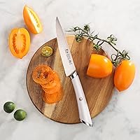 Vista 4 de Cangshan ELBERT Serie Alemán Acero Forjado 5" Cuchillo utilitario dentado (blanco)