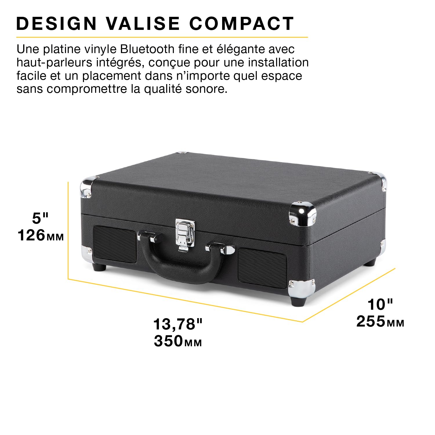 Victrola Journey II – Platine Vinyle Valise Portable Bluetooth – Haut-parleurs stéréo puissants intégrés avec Basses renforcées, Platine 3 Vitesses (33/45/78 TR/Min), Sorties RCA & Casque (Rose)