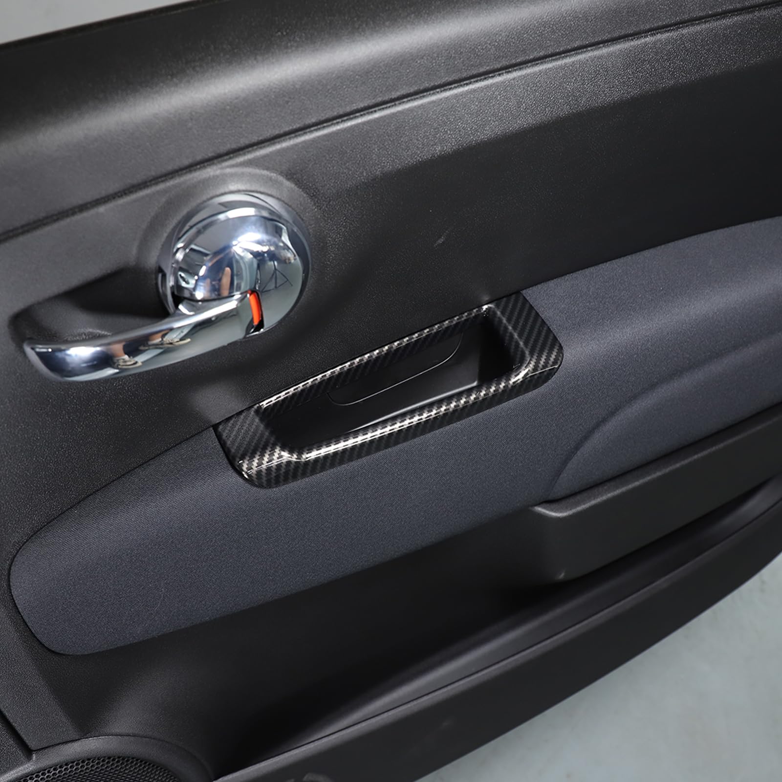 Fiat 500 Abarth 595 Autotür Innenverkleidung Griffmulde Rückspiegel Einstellung Schalter Rahmen Abdeckung ABS-Kohlefaser 2010-2022