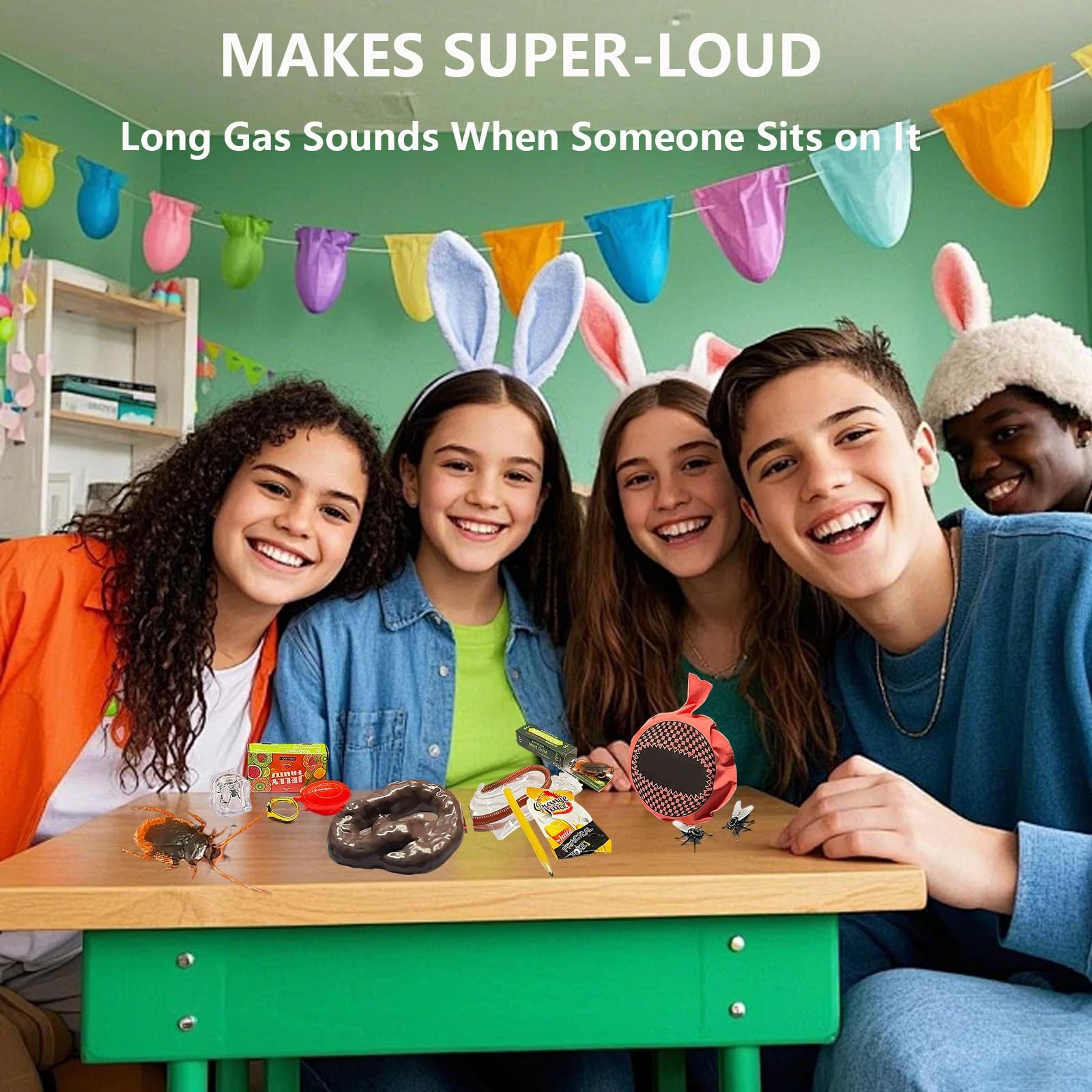 14pcs Prank Kit With Whoopee Cushion And Fake Poo, Funny Pranks for Kids And Adults April Fools Joke Toys Box - Image 2