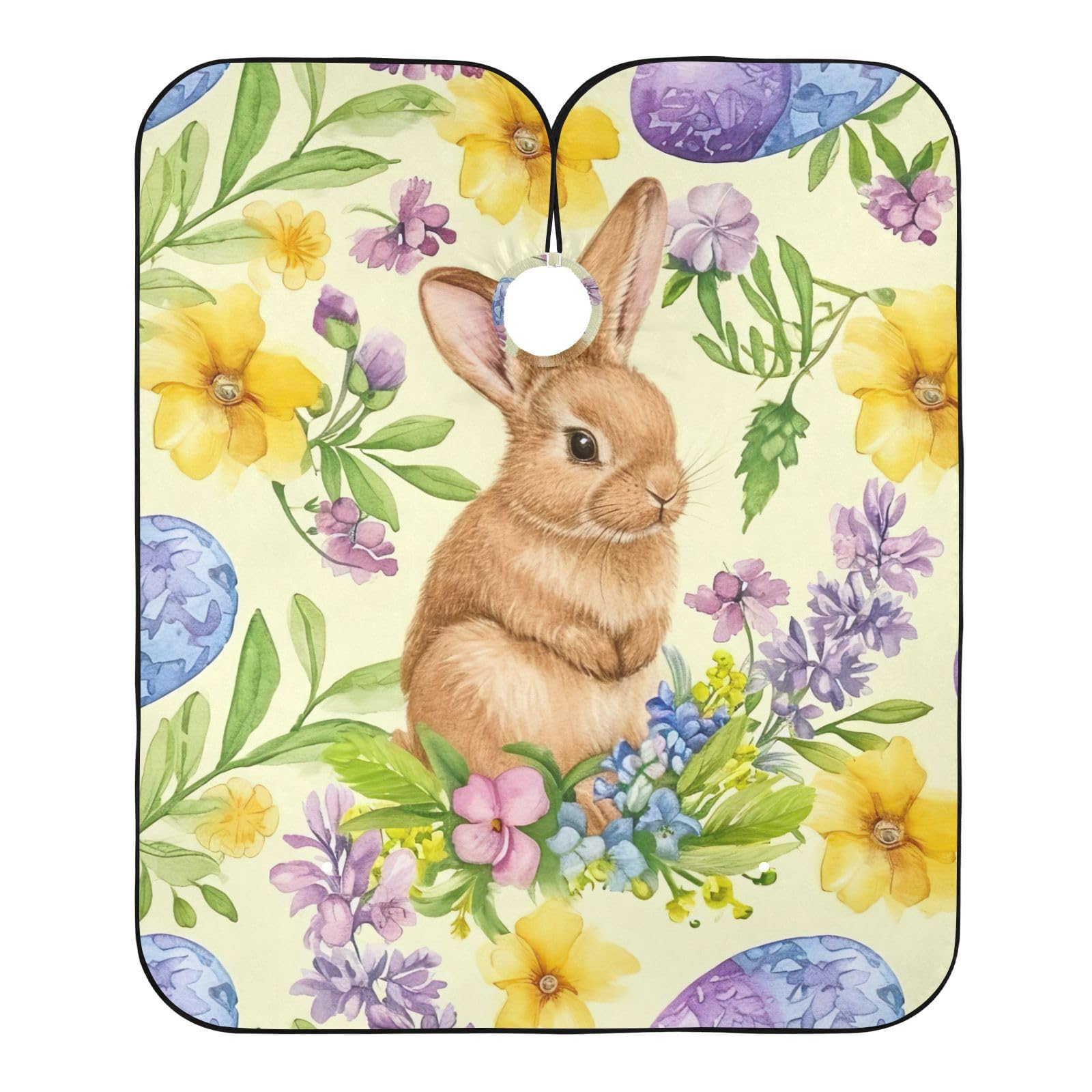 Takiito Easter Bunny Barber Cape for Men, Waterproof Haircut Cape Hairdressing Cape Beard Apron Cape for Salon Home Use, 55x65 in