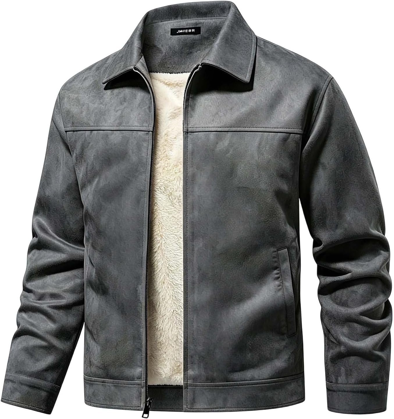 Mens Winter Warm Suede Coats Zip Up Casual Fall Vintage Jackets