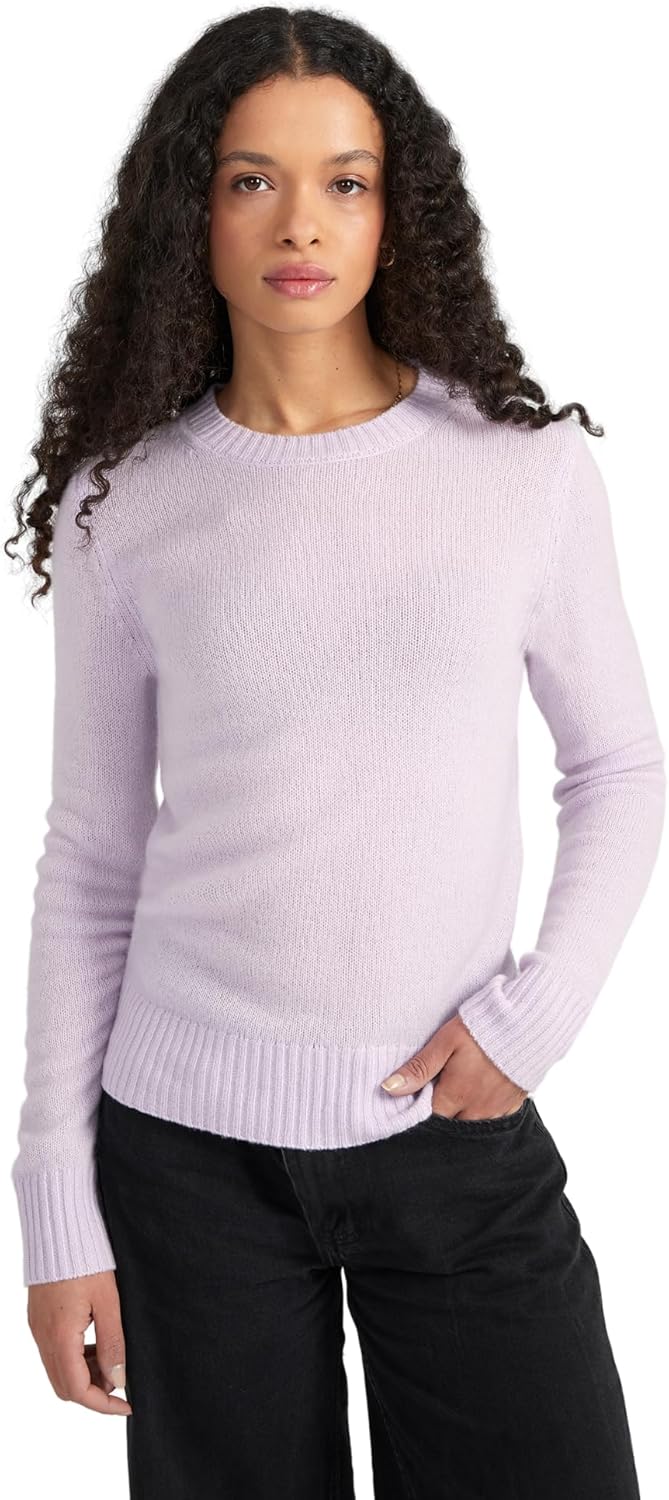 Style Republic Women's 100% Pure Cashmere Long Sleeve Crew Neck Sweater - Soft, Warm, and Stylish Winter Knit Pullover