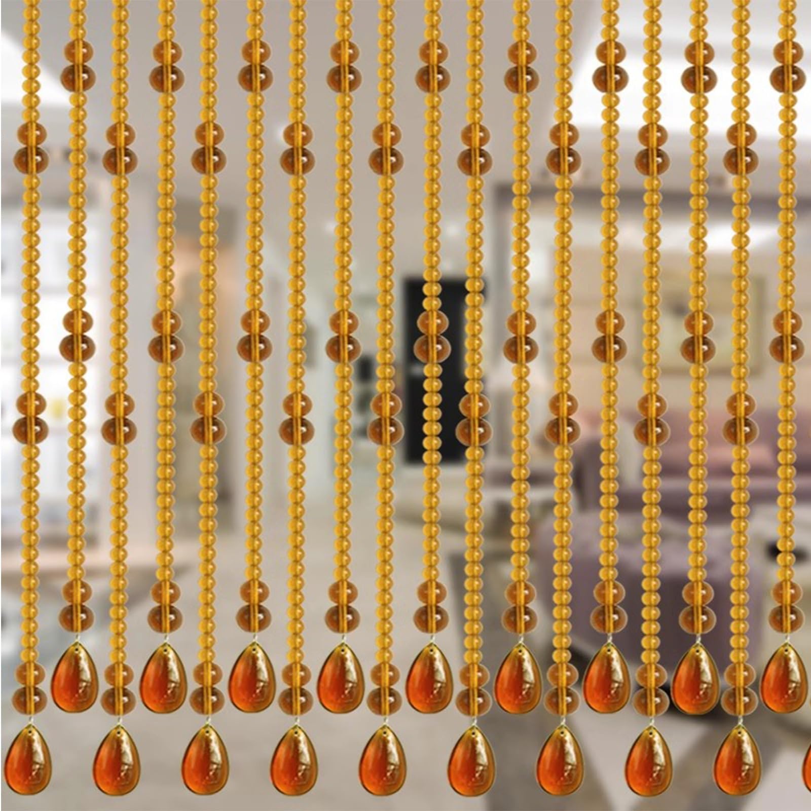 Rideaux de perles pour porte en cristal transparent style gourde