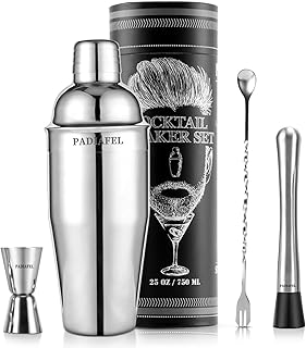 PADIAFEL Shaker à cocktails outils de bar set professionnel pour barman kit d’accessoires pour la maison
