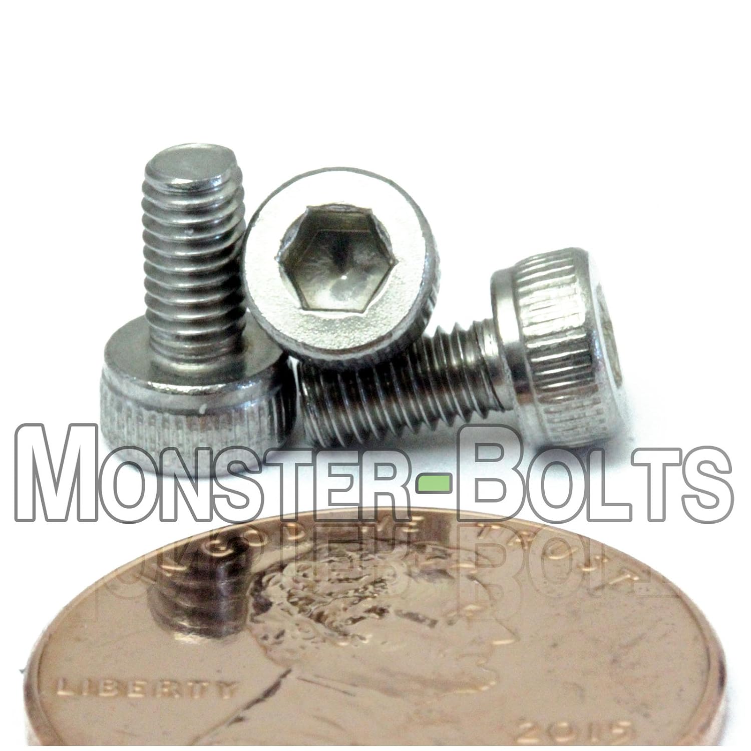 MonsterBolts - M3 x 6mm Socket Head Screws, DIN 912, A2 Stainless Steel, 250 Pack