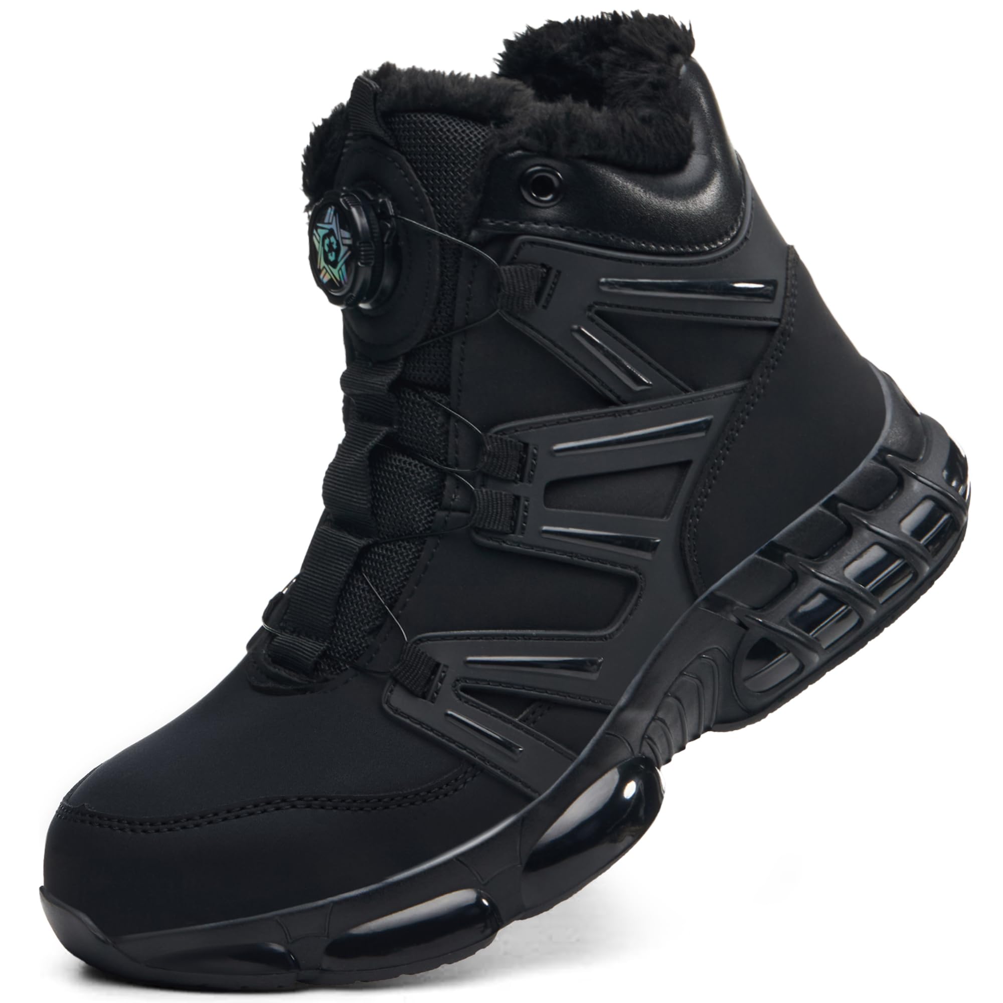 Botas de Seguridad para Hombre Mujer Invierno Impermeable Botas de Trabajo con Punta de Acero Colchón de aire Zapatos de Seguridad de Caña Alta Ligeras 36-47 EU