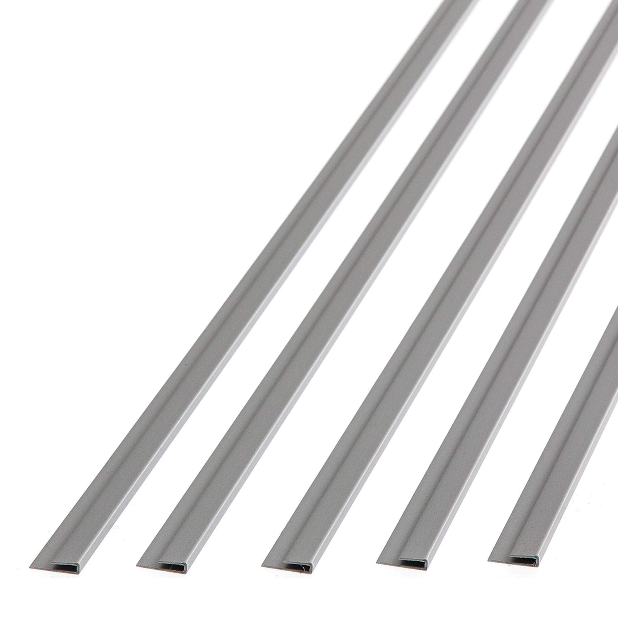 FASÄDE 47 in. Decorative Vinyl Large Profile J Trim Argent Silver (5 Pack)