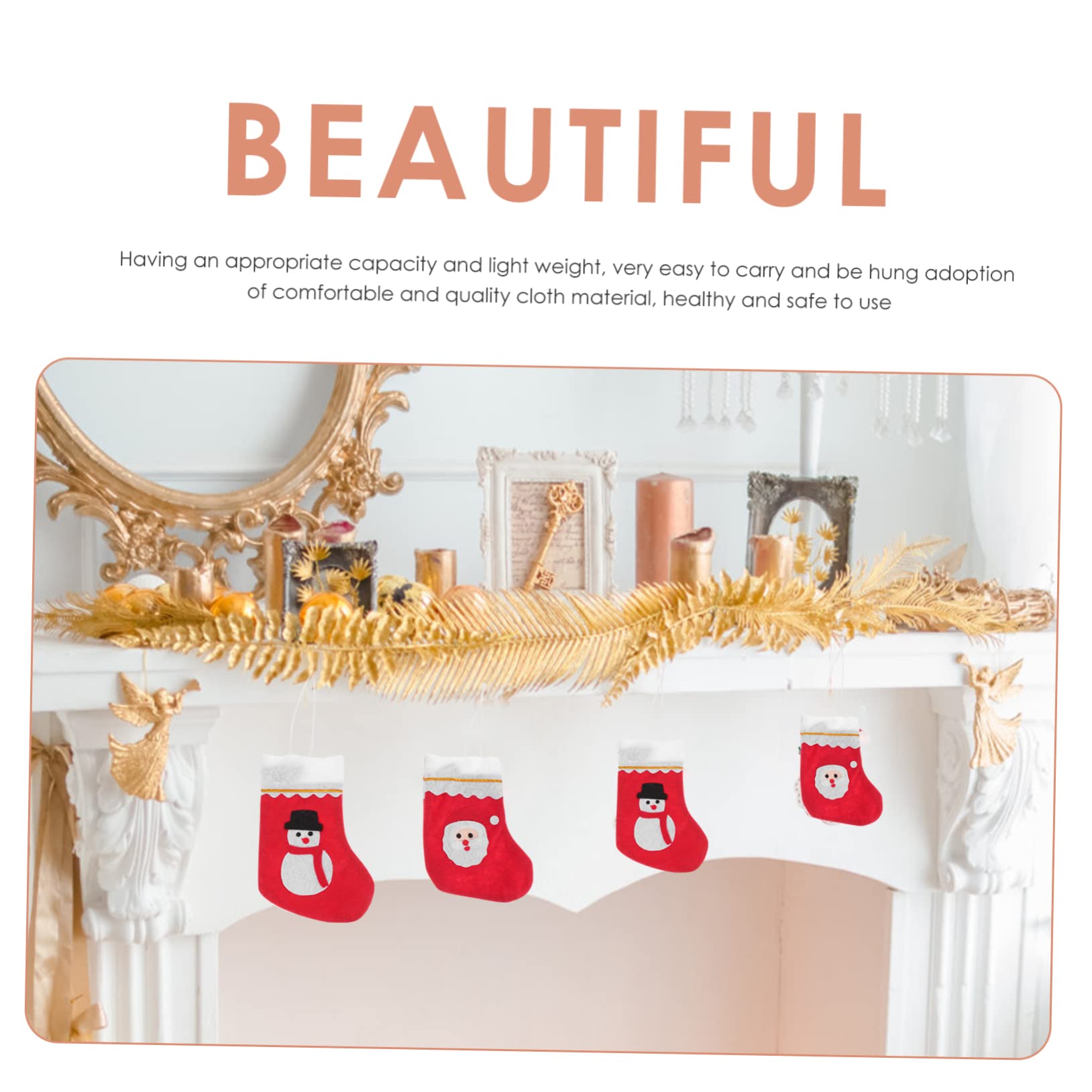 Cabilock 3 Sätze Weihnachtsstrumpf Goodie Bag Weihnachtsstrümpfe Mit Namen Weihnachtsmann-leinenbeutel Weihnachtsdekoration Kleine Hessische Taschen Weihnachten Kordelzug Stoff Stück * 3