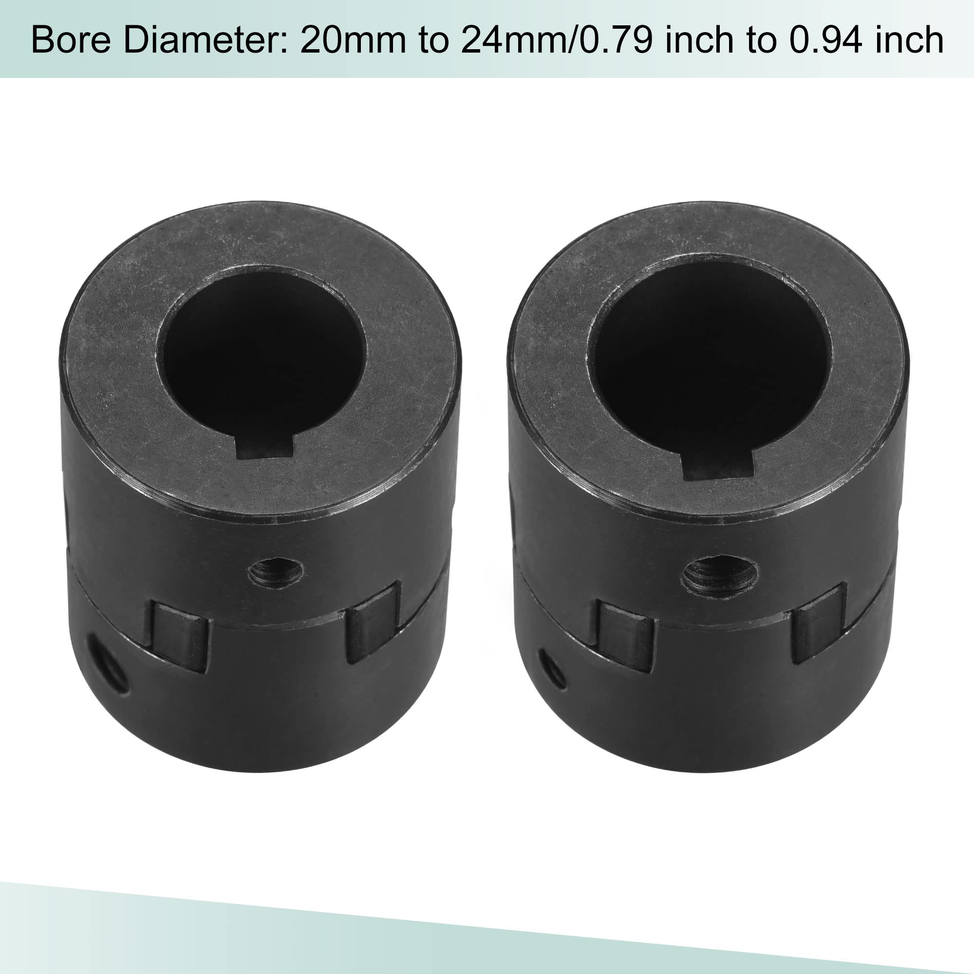 sourcing map Acoplamiento Flexible de Eje de 20mm a 24mm, Acoplador 52mm Longitud 44mm Diámetro, Conector de 45# Acero, Accesorios para Motor