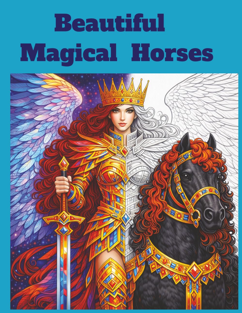 Beautiful Magical Horses: Mandala Coloring Pages Featuring Unicorns, Pegasi and Gothic Fantasy Designs (Magical Horses Coloring Book Series)