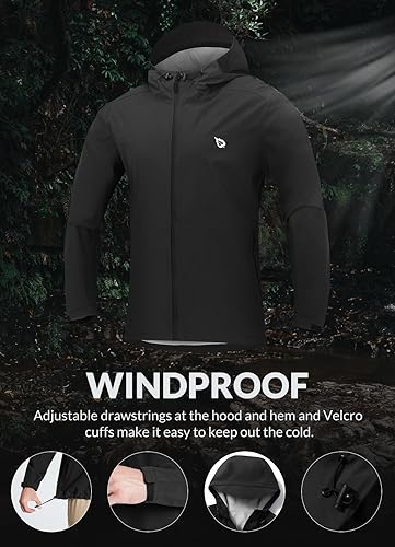 Miniatura 4 de BALEAF Chaqueta impermeable para hombre, ligera, plegable, impermeable, transpirable, rompevientos, senderismo, golf, viajes, al aire libre