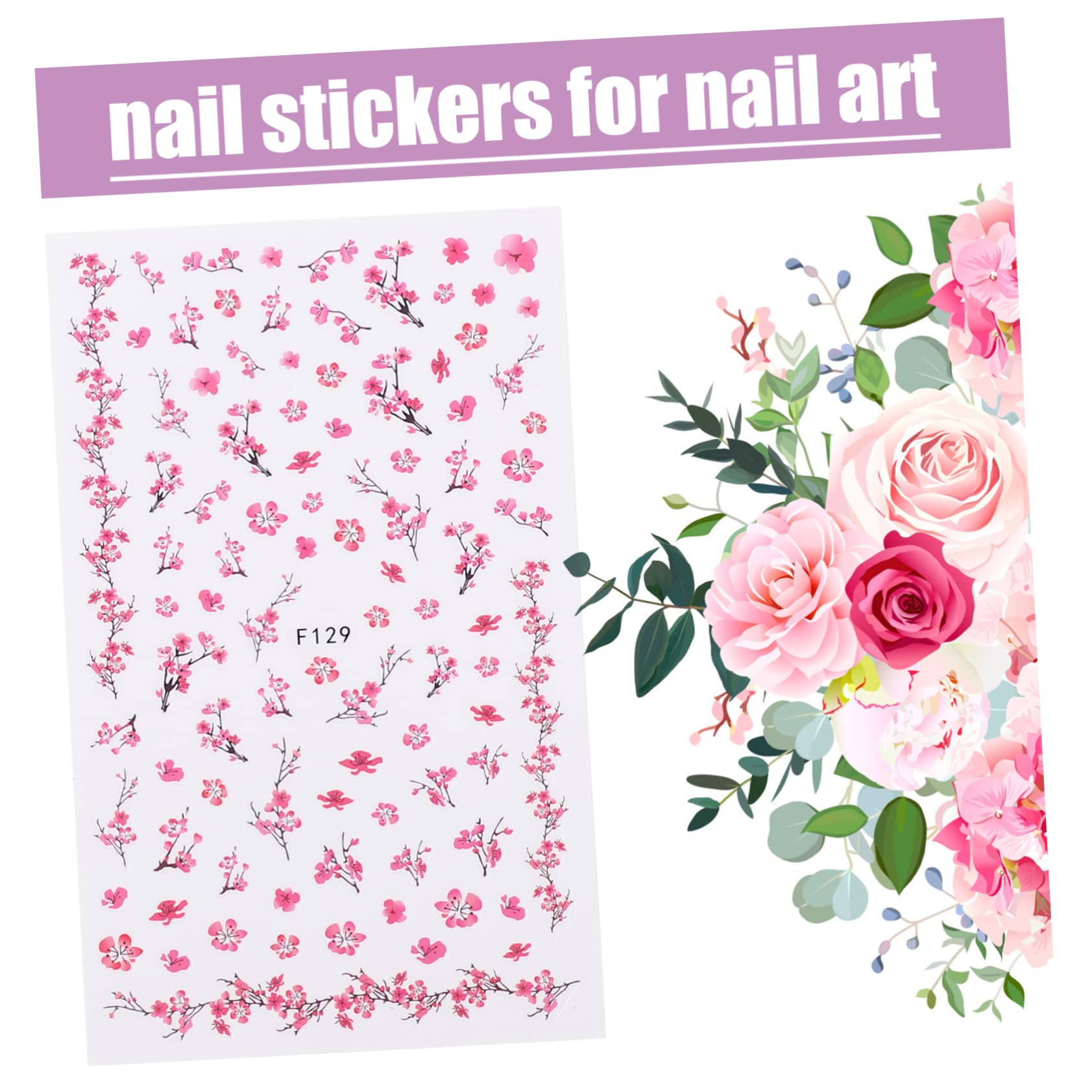 40 Fogli Adesivi Per Unghie Floreali Se Stesso- Arte Decalcomanie Per Unghie Floreali Per Nail Art Kit Per Unghie Applicazione Per Unghie 3d Fiore Di Pesco Etichetta Cursore