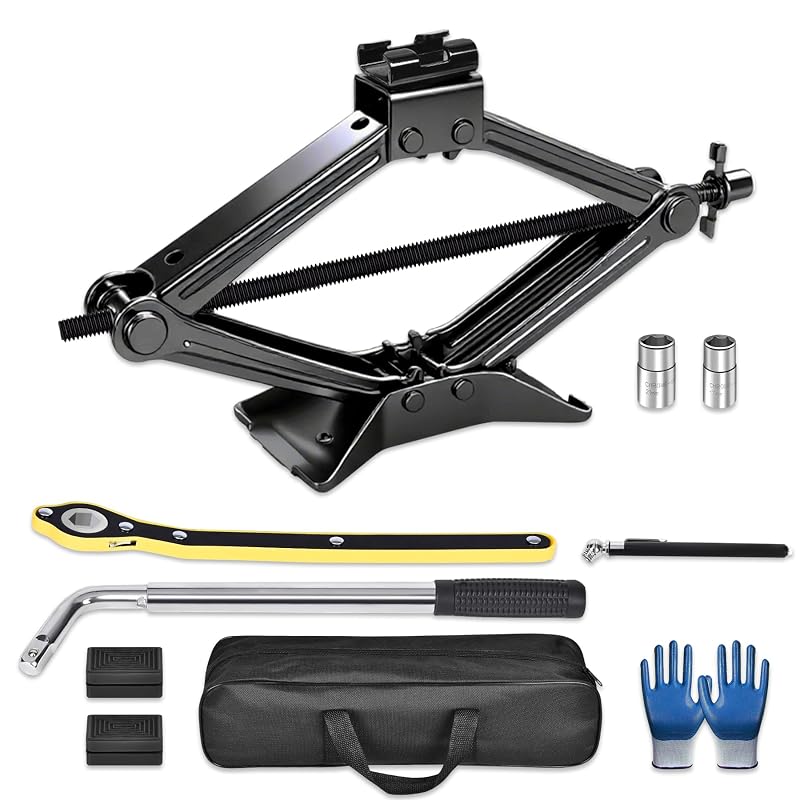 Macaco sanfona automotivo SPECILITE 2,5 t com kit para troca de pneus, preto