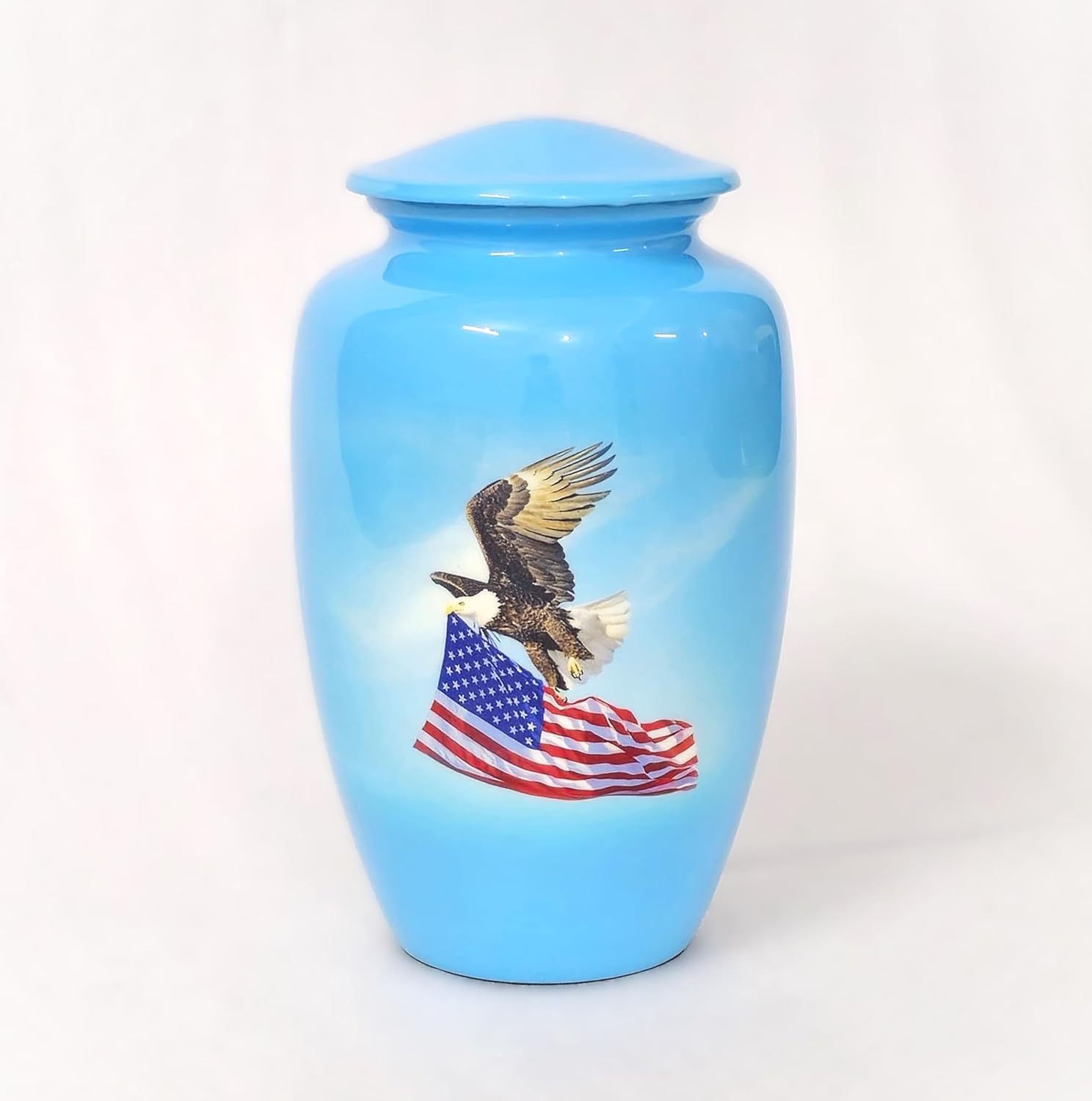 American Eagle Cremation Urn for Human Ashes – Adult Male Female – Patriotic Memorial Urn – Decorative Funeral Urn for Burial – Large Standard Size for Men & Women