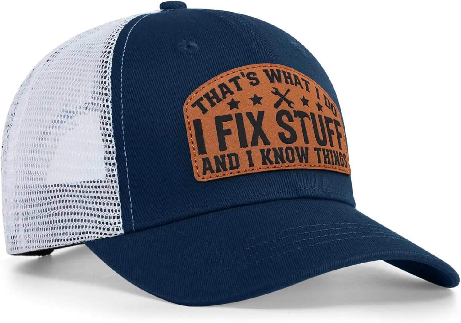 Funny Mens Trucker Hats - I Fix Stuff and Know Things Hat for Men Dad Father Uncle - Adjustable & Breathable Casual Wear - Image 3