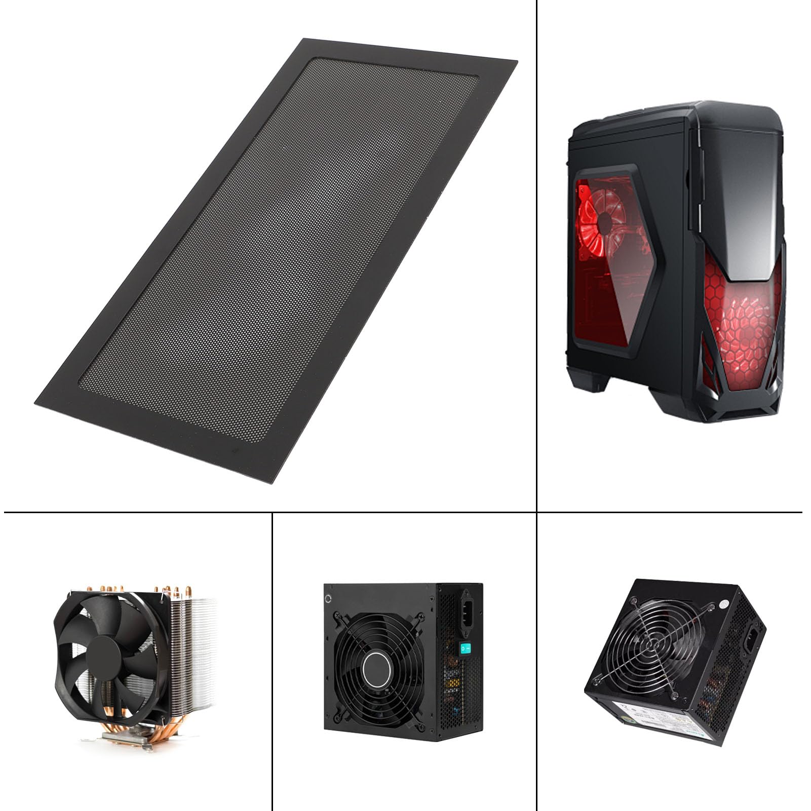 Filtre Anti-Poussière Magnétique Pour Ventilateur PC - 50x40 Cm - Lavable Et Réutilisable - Noir