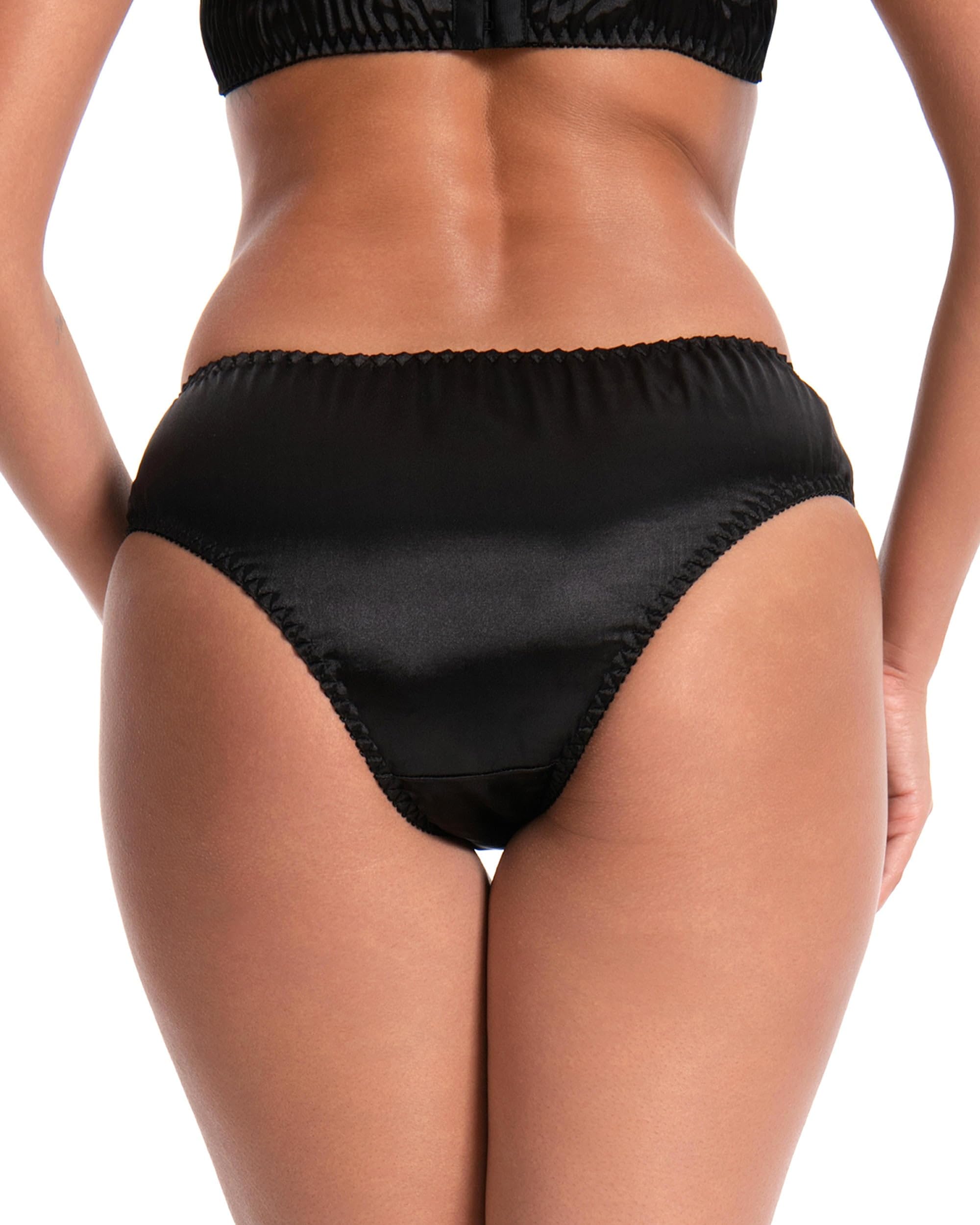 Satini Satin Slip Damen Volle Bedeckung | Edler Glanz, Bequem für jeden Tag, Zarte Rosenknospe, Passend zum Bralette, Dessous, Größen S-XXL