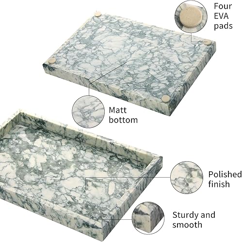Miniatura 119 de Bandeja de tocador de baño de mármol, bandeja de tocador de lujo natural para el hogar, cocina, baño, bandeja decorativa de piedra para encimera