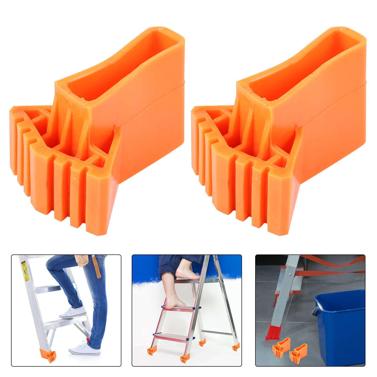 Levemolo Almohadillas de Goma para Patas de Escalera 50X20 MM, 4 Piezas Reducción de Ruido, Resistentes a Caídas, para Escaleras de Aluminio en Espacios Interiores