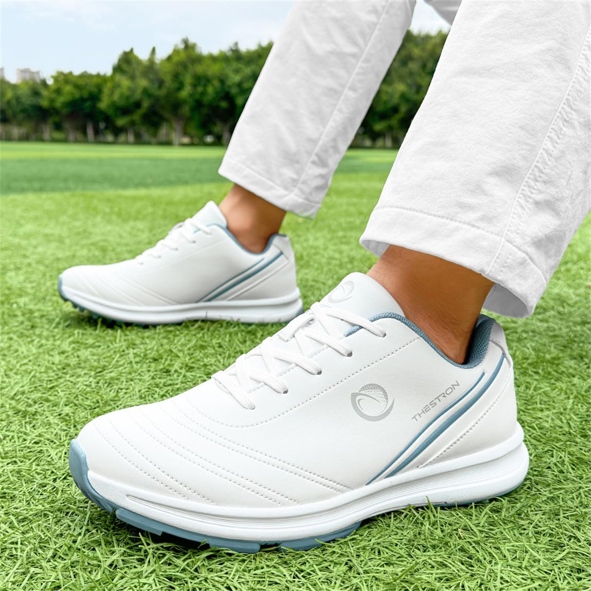 Scarpe da Golf per Le Donne Scarpe da Ginnastica Sportive da Golf Impermeabili Senza Punte Cuscino d'Aria Scarpe da Ginnastica Casual da Donna Leggere E Antiscivolo
