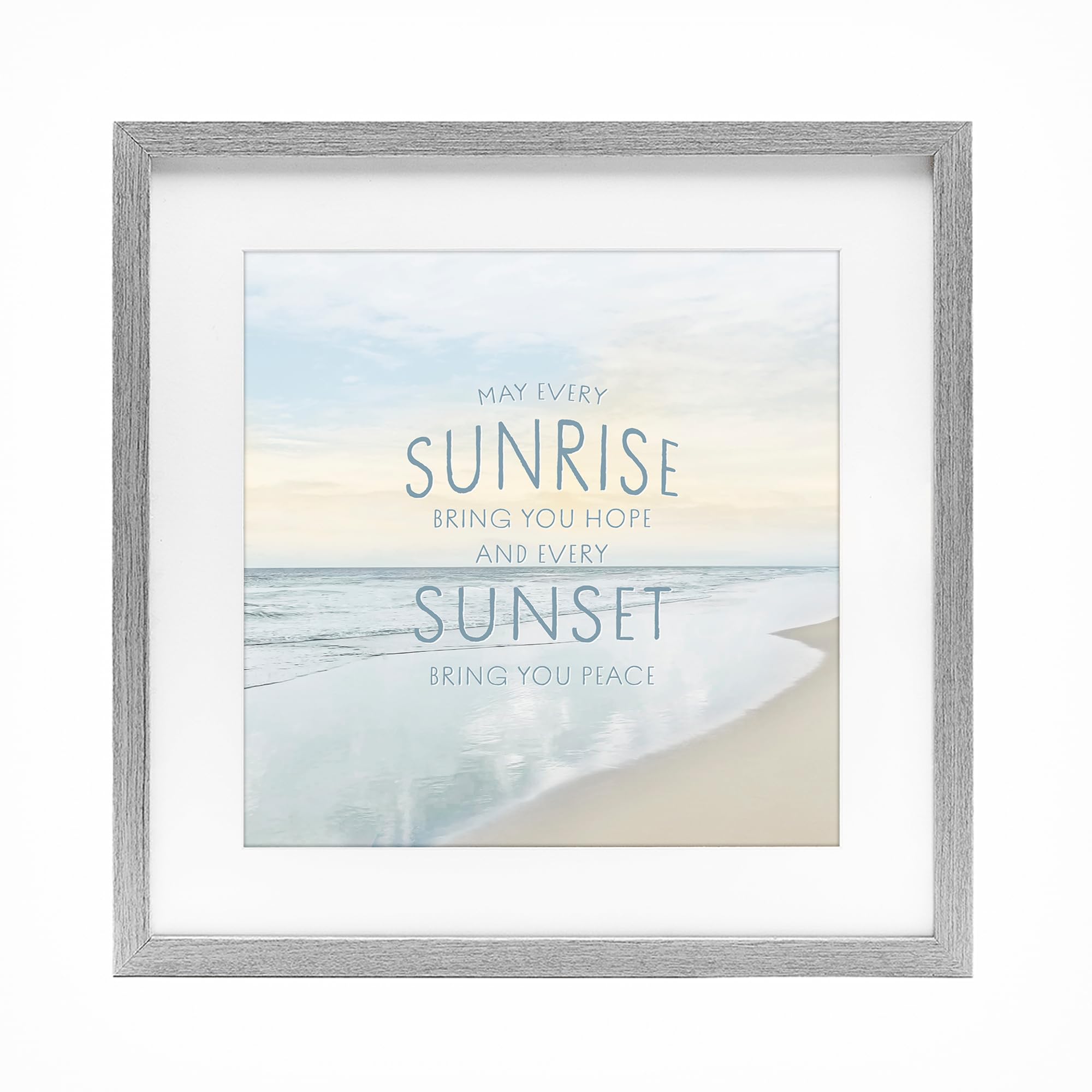 Stupell Industries Farmhouse Gray (Textured) 'Sunrise & Sunset Statement'| Framed Print Under Glass